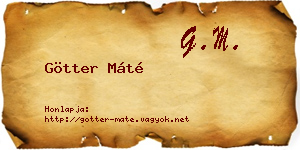 Götter Máté névjegykártya